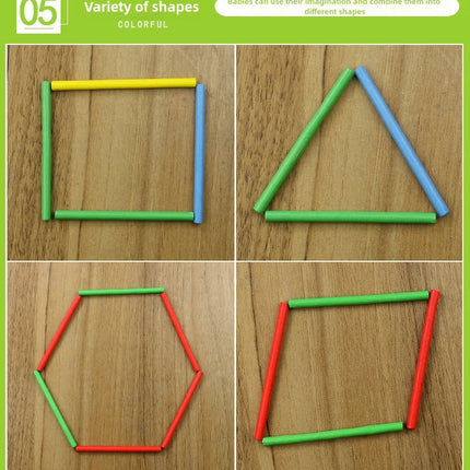 Children's math teaching aids, counting sticks, arithmetic learning box, wooden educational toys, Montessori education