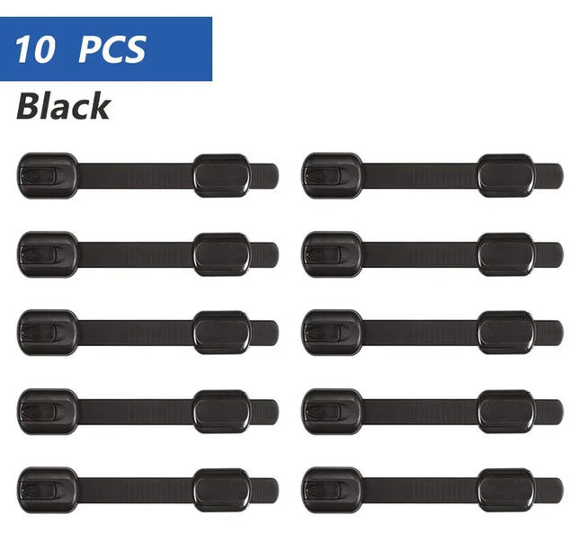 Child Safety Locks – Adhesive Baby Proofing Straps for Cabinets, Drawers & Doors