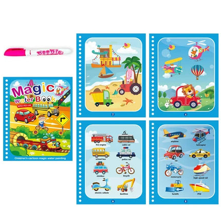 Children Early Education Toys Magical Book with Pen Water Drawing  Toys Gift Reusable Coloring Book Magic Drawing Book