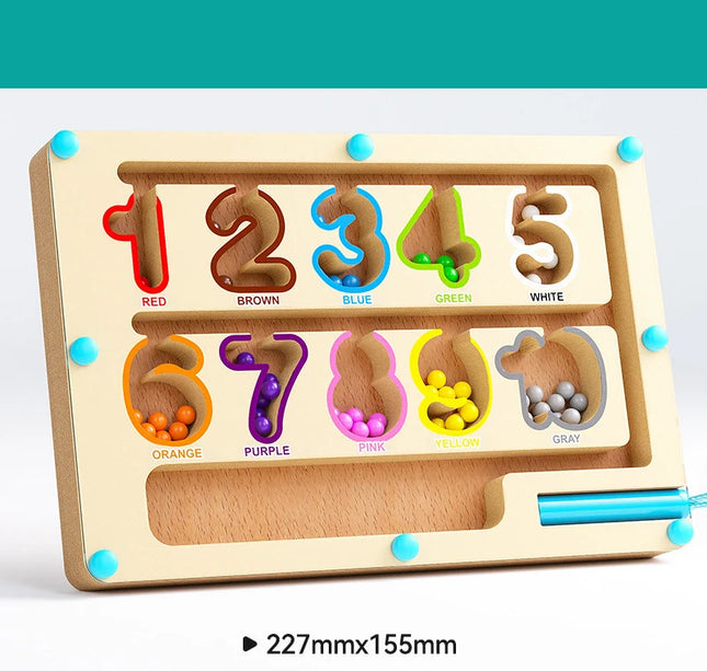 Montessori Magnetic Maze Game – Color Sorting & Fine Motor Training Toy with Pen Control for Kids Sensory Play