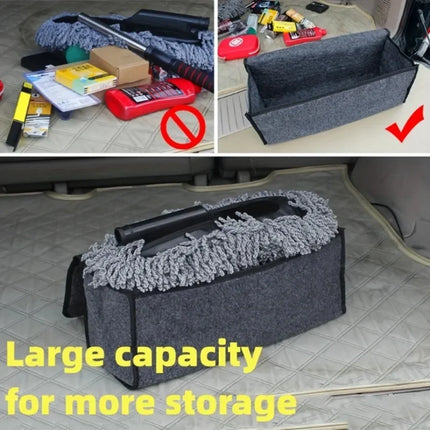 Car Trunk Storage Organizer – Gray Anti-Slip Felt Box for Tools & Boot Compartment