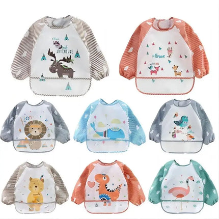 1pc Waterproof Baby Smock – Long Sleeve Bib Apron for Eating & Art