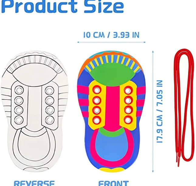 Shoelace Threading Teaching Toys Learn to Tie Shoelaces Toy Kids Toddlers Fine Motor Skills Toy Early Educational Toys Boys Girl