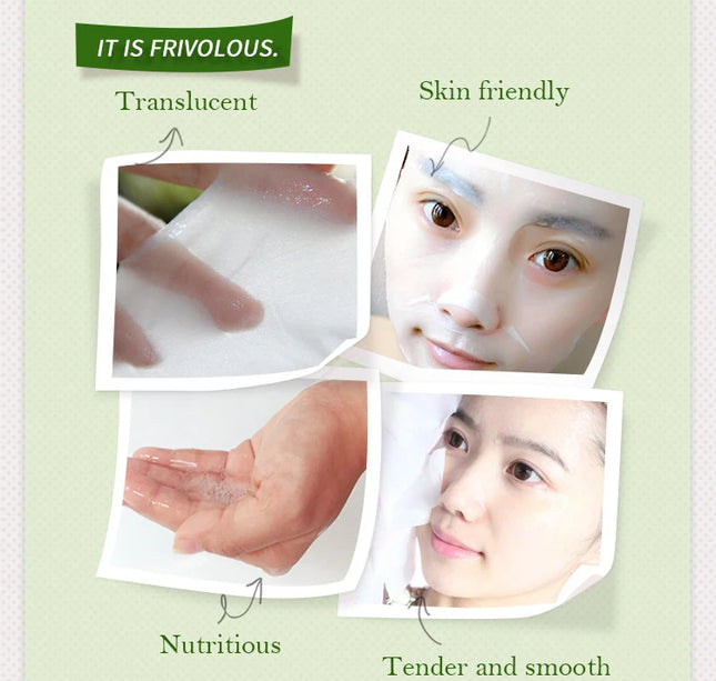 30pcs Natural Plant Facial Mask Moisturizing Oil Control Anti-Aging Fruit Aloe Korean Sheet Face Mask Beauty Skin Care Prodcuts