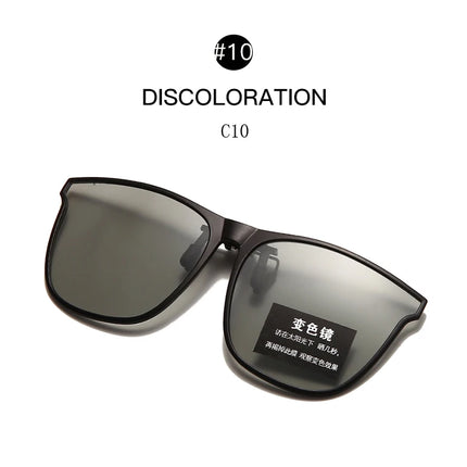 Men's Clip-On Polarized Sunglasses – Vintage Square Photochromic Night Vision Driving Glasses