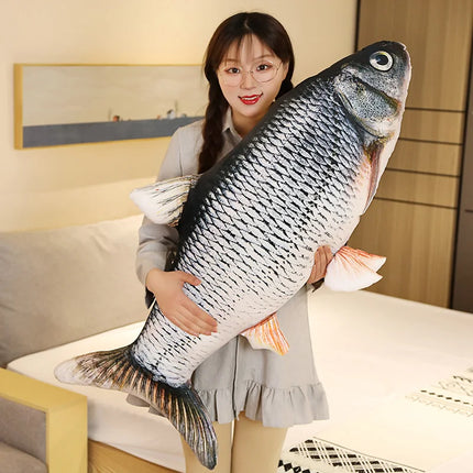 3D Goldfish Plush Pillow – 40/60cm Soft Stuffed Carp Cushion Toy for Kids & Creative Sofa Decor Gift