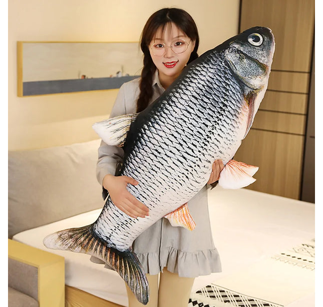 3D Goldfish Plush Pillow – 40/60cm Soft Stuffed Carp Cushion Toy for Kids & Creative Sofa Decor Gift