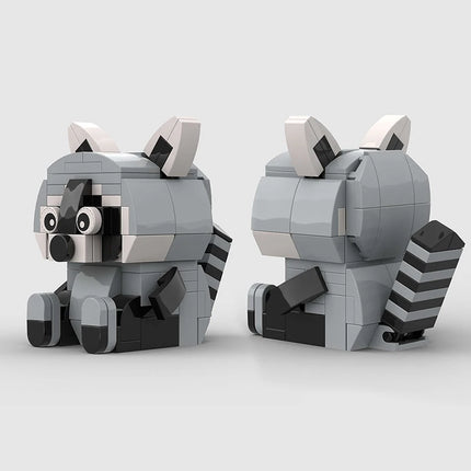 MOC Cute Animal Raccoon Building Blocks Set DIY Educational Building Blocks Araiguma Model Kids Toys Christmas Gifts Boys Girls