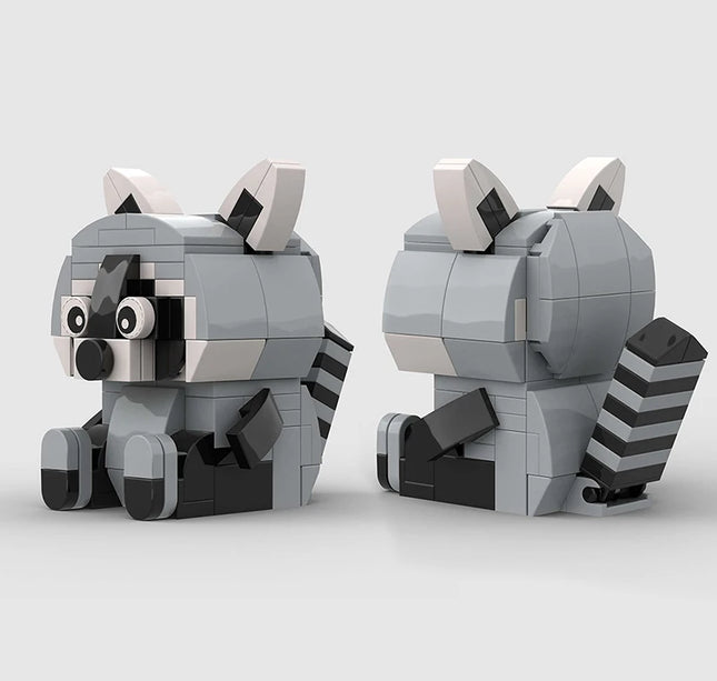 MOC Cute Animal Raccoon Building Blocks Set DIY Educational Building Blocks Araiguma Model Kids Toys Christmas Gifts Boys Girls
