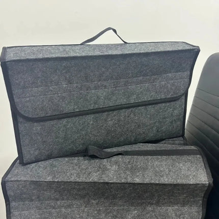Car Trunk Storage Organizer – Gray Anti-Slip Felt Box for Tools & Boot Compartment