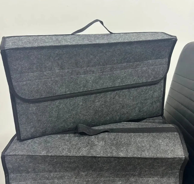 Car Trunk Storage Organizer – Gray Anti-Slip Felt Box for Tools & Boot Compartment