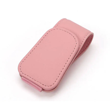 Car Eyeglass Holder Clip – Leather Magnetic Sun Visor Storage for Sunglasses