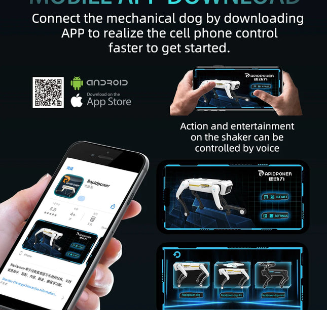 Teeggi RC Intelligent Robot Dog – Multifunctional Bionic Smart Mechanical Pet with Turret Educational Toy Gift