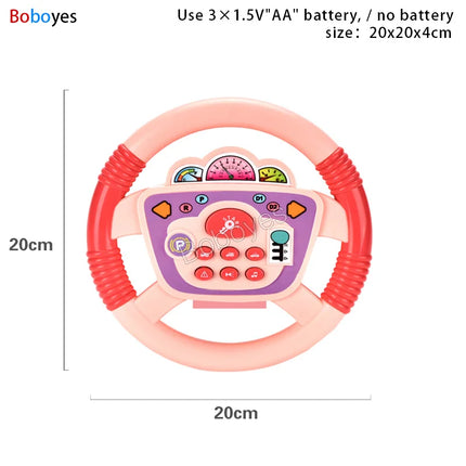 Infant Electric Steering Wheel Toy – Simulation Light & Sound Educational Vocal Toy for Stroller Play
