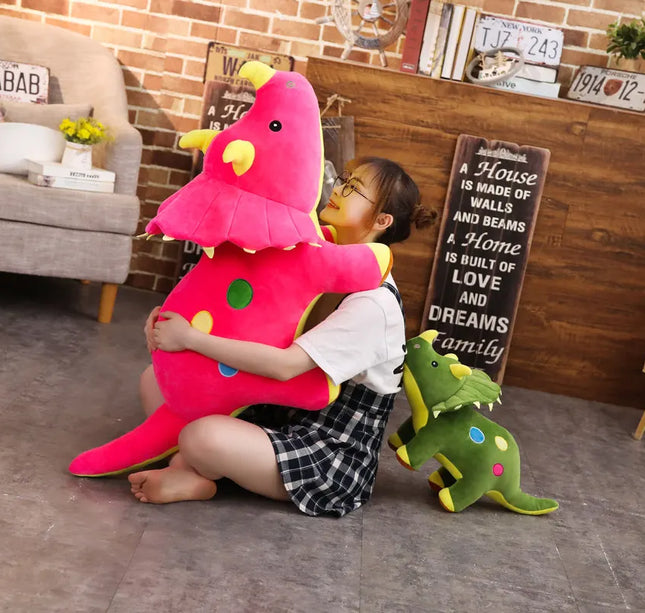 Big Dinosaur Plush Toy – Soft Triceratops & Stegosaurus Stuffed Dolls for Kids Birthday Gifts