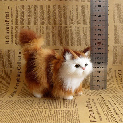 Simulation Cat Plush Toys Soft Stuffed Kitten Model Fake Cats Realist Animals for Kids Girls Birthday Valentine's Day Gift