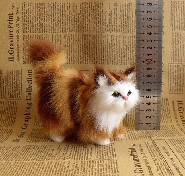 Simulation Cat Plush Toys Soft Stuffed Kitten Model Fake Cats Realist Animals for Kids Girls Birthday Valentine's Day Gift