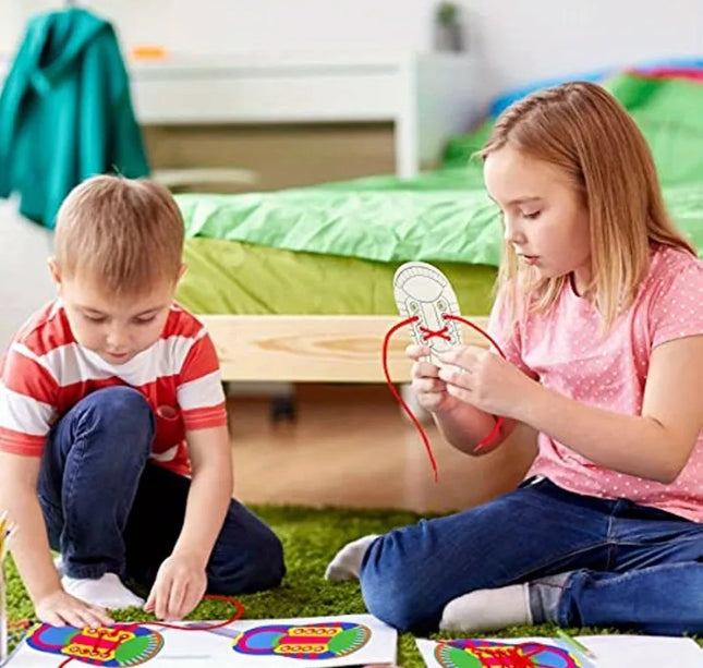 Shoelace Threading Teaching Toys Learn to Tie Shoelaces Toy Kids Toddlers Fine Motor Skills Toy Early Educational Toys Boys Girl