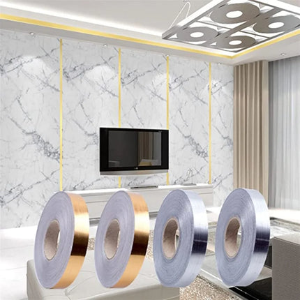 New 50M Gold Black Self-Adhesive Tile Stickers Tape Floor Waterproof Wall Gap Sealing Strip Tile Beauty Seam Sticker Home Decor