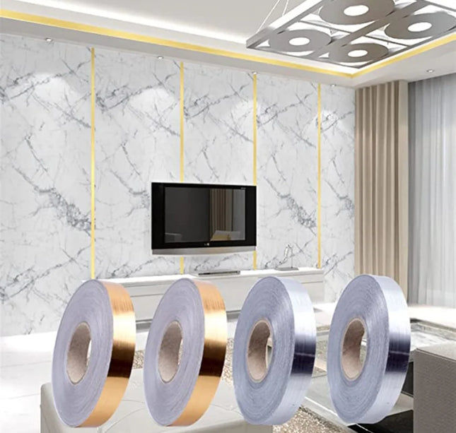 New 50M Gold Black Self-Adhesive Tile Stickers Tape Floor Waterproof Wall Gap Sealing Strip Tile Beauty Seam Sticker Home Decor