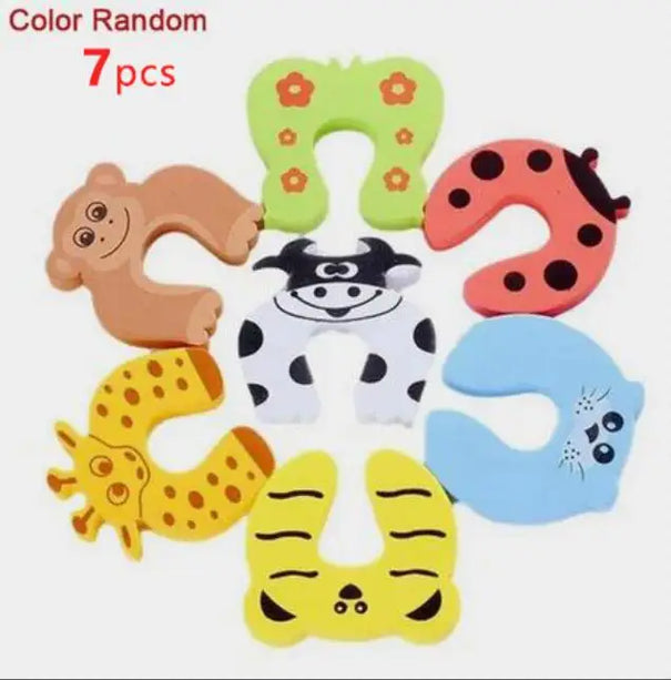 Cartoon Door Stopper – 2/5pcs Anti-Pinch Lock for Child Safety & Finger Protection