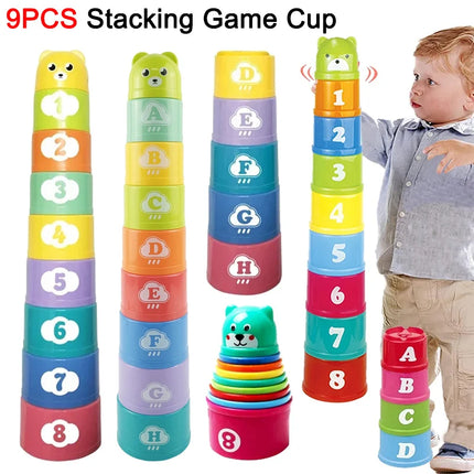 Stacking Cup Game – Educational Speed Puzzle with Numbers, Letters & Shapes for Kids