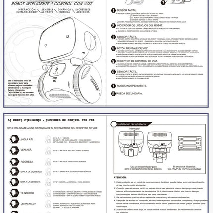 Intelligent RC Robot Toy – Interactive Voice & Touch Control with Russian, English & Spanish Versions for Educational Play