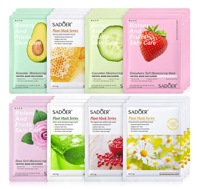 8pcs Natural Plant Face Mask Beauty Skincare Facial Masks Moisturizing Firming Hydrating Facial Mask Face Care Korean Cosmetics