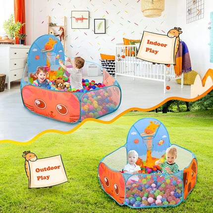 Portable Foldable Ball Pit Tent – Children's Indoor & Outdoor Play Tent with Basket for Holiday Gifts & Educational Fun