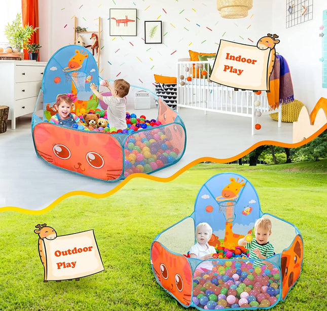 Portable Foldable Ball Pit Tent – Children's Indoor & Outdoor Play Tent with Basket for Holiday Gifts & Educational Fun