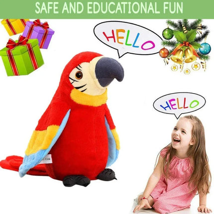 Talking Macaw Parrot Plush Toy – Electronic Repeating Stuffed Animal Bird for Kids & Pet Fun