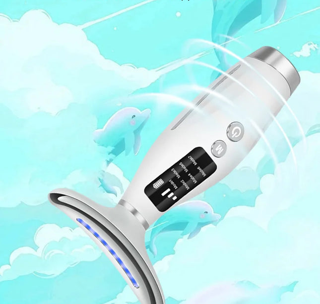 Micro-current Neck Face Beauty Device 7 Color Facial Massager for Enhanced Face Neck and Shoulder Care with Vibrating