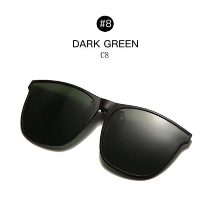 Men's Clip-On Polarized Sunglasses – Vintage Square Photochromic Night Vision Driving Glasses