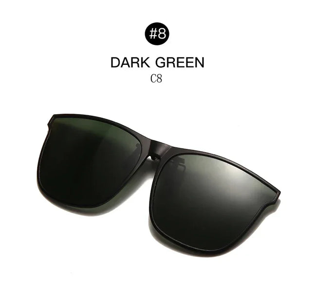 Men's Clip-On Polarized Sunglasses – Vintage Square Photochromic Night Vision Driving Glasses
