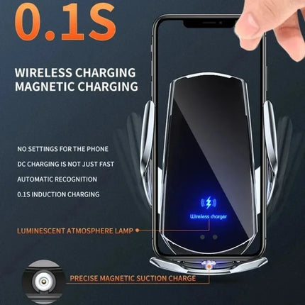 15W Car Magnetic Wireless Charger Automatic Car Mount Phone Holder For iPhone 16 15 For SamsungInfrared Induction Fast Charging