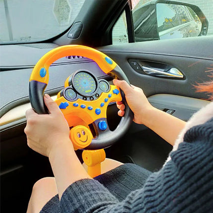 Infant Electric Steering Wheel Toy – Simulation Light & Sound Educational Vocal Toy for Stroller Play