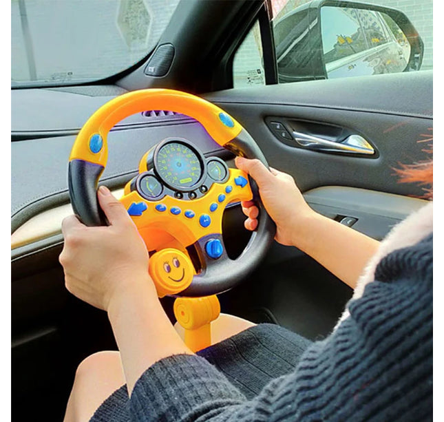 Infant Electric Steering Wheel Toy – Simulation Light & Sound Educational Vocal Toy for Stroller Play