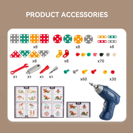 Educational Assembling Toolbox Toy Electric Screwdriver Screwing Repair 4-6 years old Montessori Kids Repair Toolbox Toys