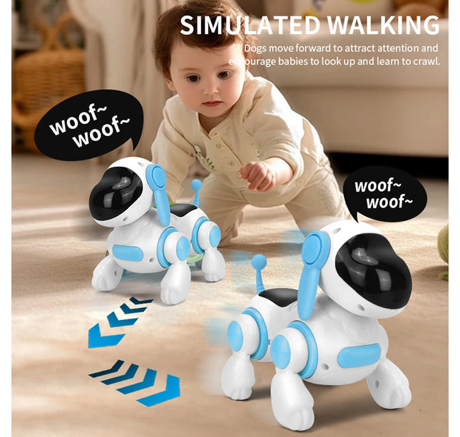 Smart Interactive Robotic Dog – Simulated Walking, Light & Music Toy for Kids Educational Crawling & Singing Fun