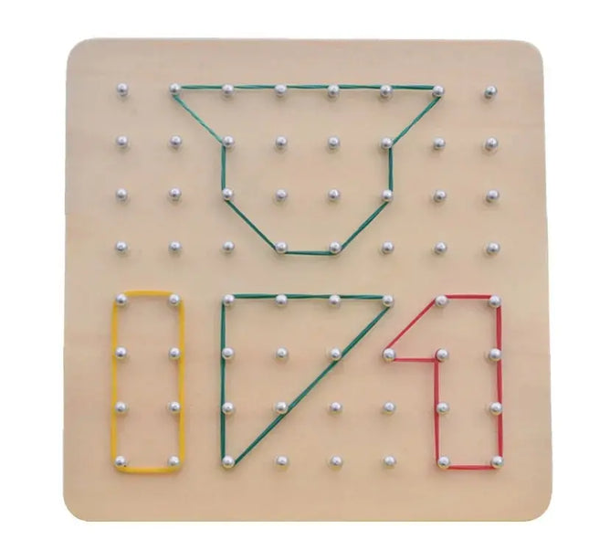 Montessori Geometry Math Teaching Aids For Children Shape Pegboard Puzzle Game Early Childhood Educational Wooden Toys Gifts
