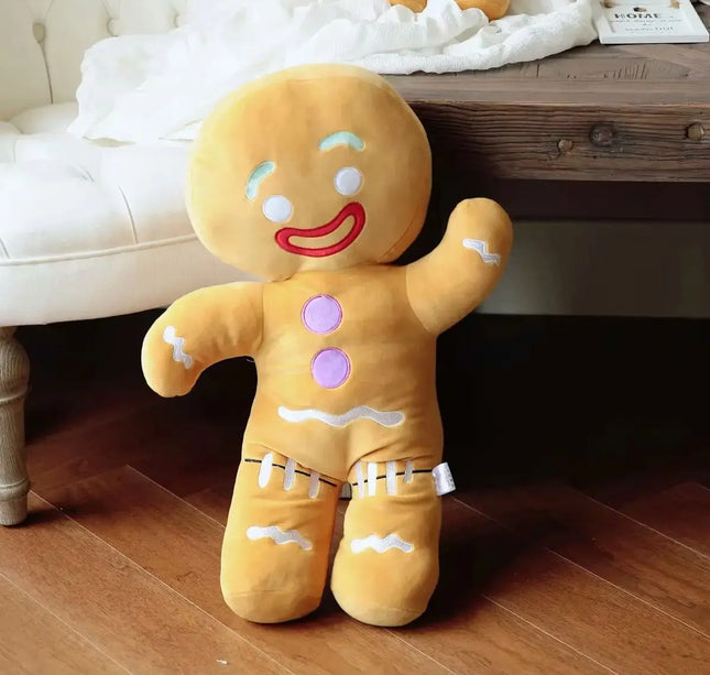 Gingerbread Man Plush Toy – Soft Stuffed Cookie Doll for Room Decoration & Birthday Gifts