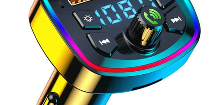 Bluetooth FM Transmitter for Car – Wireless Audio Adapter with Mic, MP3 & 2.1A Dual USB Charger