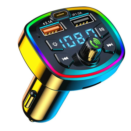 Car Bluetooth FM Transmitter – Wireless 5.0 Audio Receiver with Mic & Dual USB Fast Charger
