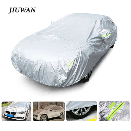 Universal Outdoor Car Cover – Full Exterior Sunshade & Snow Protection for Hatchback, Sedan & SUV