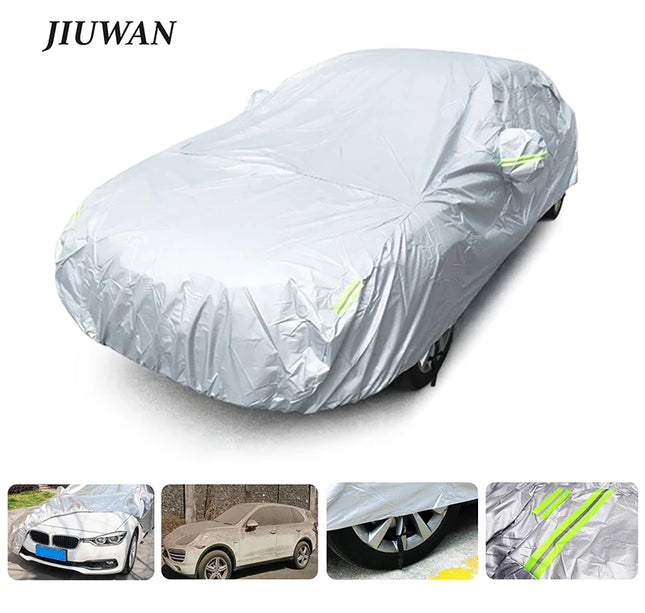 Universal Outdoor Car Cover – Full Exterior Sunshade & Snow Protection for Hatchback, Sedan & SUV