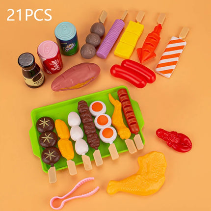 Kids Pretend Kitchen Playset – Simulation BBQ & Cooking Toys for Girls Educational Play House Fun