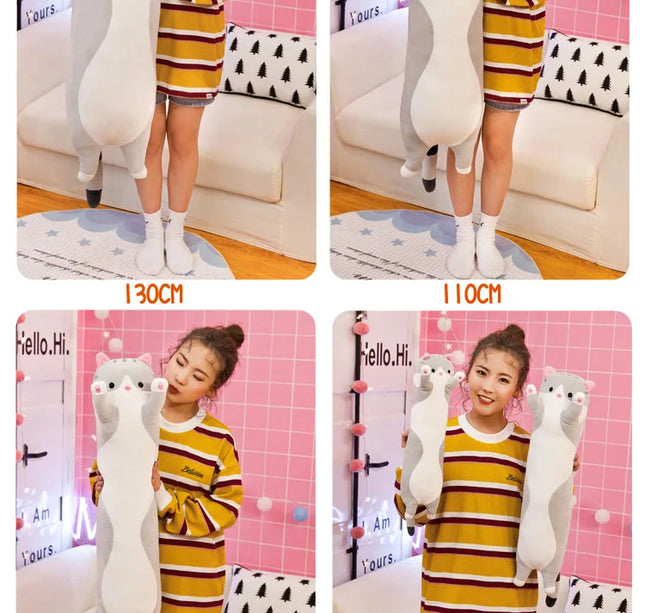 50-70cm Long Cat Plush Toys Cute Animal Cat Creative Long Soft Toys Office Break Nap Sleeping Pillow Stuffed Gift Doll For Kids