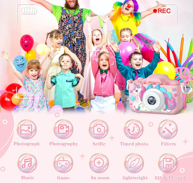 Children Camera 1080P HD Toddler Digital Video Camera 2.0-inch Kids Camera with Silicone Cases Toys for Christmas Birthday Gifts