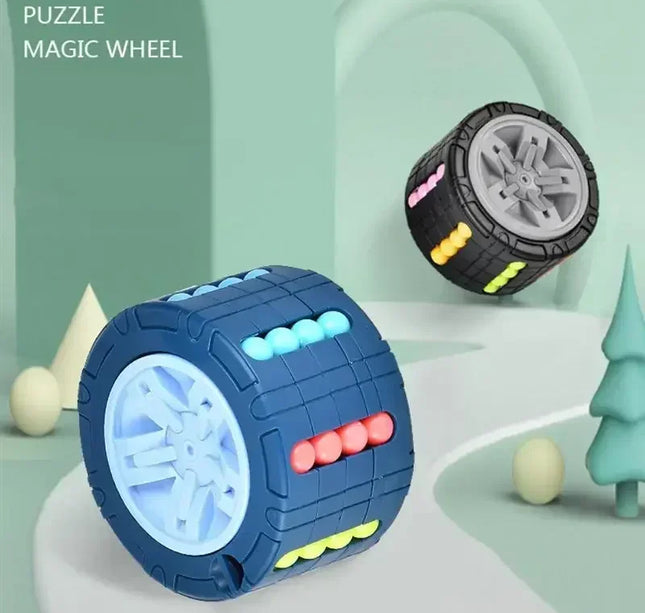 3D Cylinder Cube Toy Magical Bean Gyro Rotate Slide Puzzle Games Relieve Stress Children Educational Montessori Infant Toys Gift