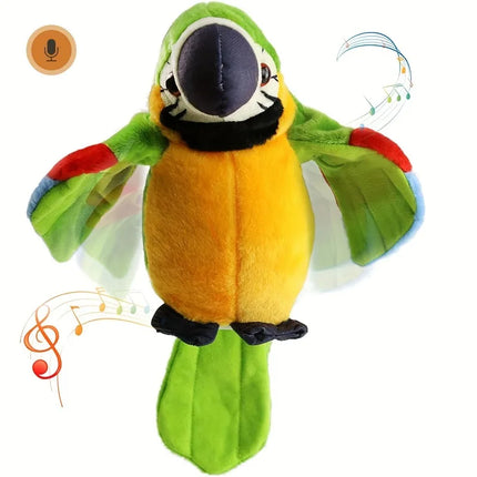 Talking Macaw Parrot Plush Toy – Electronic Repeating Stuffed Animal Bird for Kids & Pet Fun